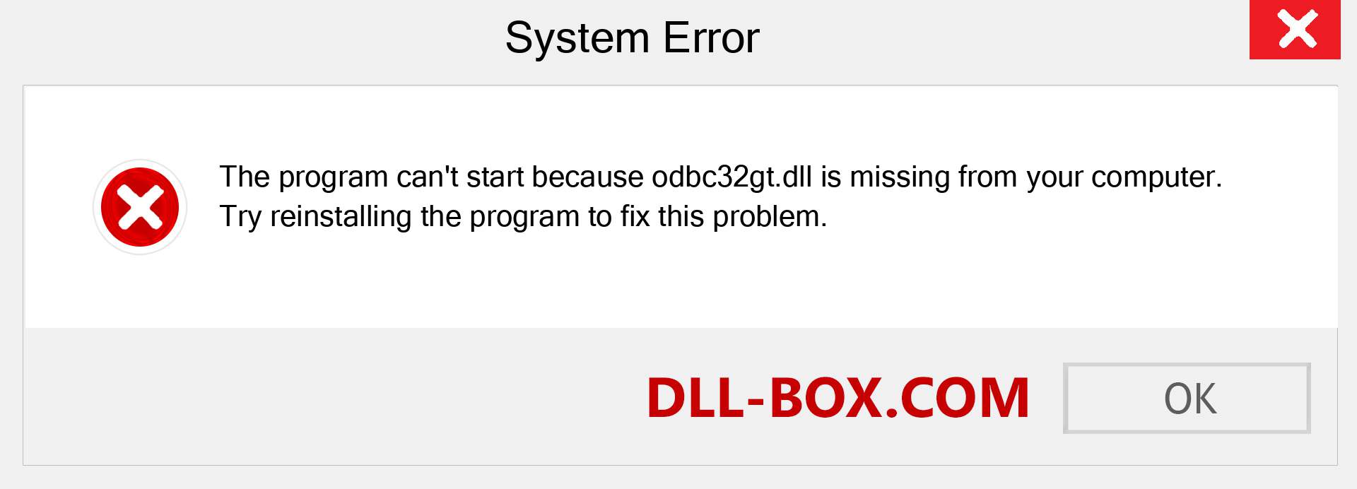  odbc32gt.dll file is missing?. Download for Windows 7, 8, 10 - Fix  odbc32gt dll Missing Error on Windows, photos, images